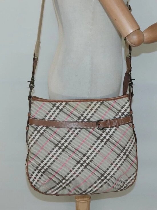Burberry Handbags - BURBERRY Nova Check Blue Label Shoulder Bag Canvas Beige